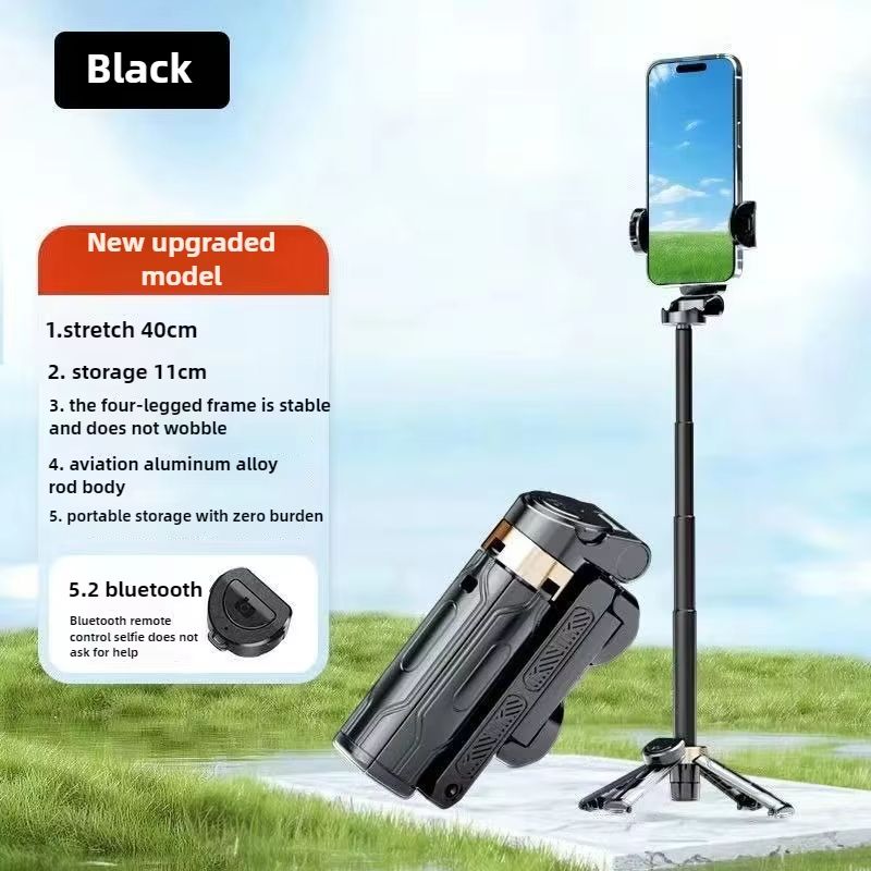 2025 Mini Selfie Stick Tripod 3in1 Phone Stand with Detachable Remote Portable Travel Selfie Stick Tripod Anti-Shake Phone Bracket