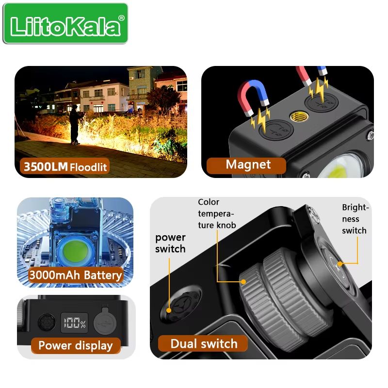 MINI outdoor camping light camping light tactical ultra-long battery life tent light camping main light super bright new keychain light 3000mAh rechargeable flashlight multifunctional portable