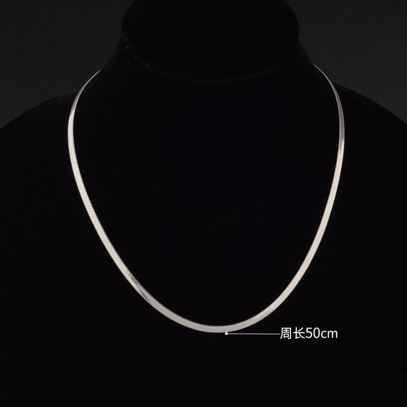 Blade wide snake bone chain titanium steel thin encrypted snake chain simple snake bone necklace men's chain advanced clavicle chain personality