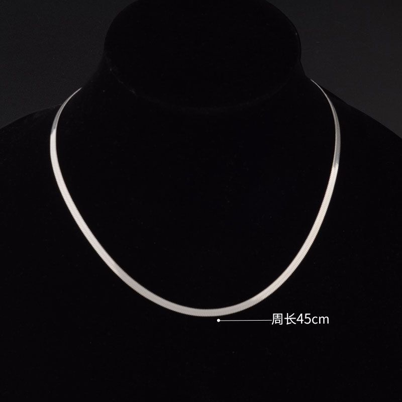 Blade wide snake bone chain titanium steel thin encrypted snake chain simple snake bone necklace men's chain advanced clavicle chain personality