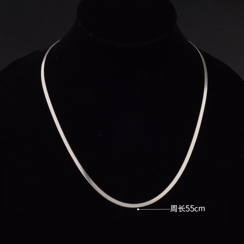 Blade wide snake bone chain titanium steel thin encrypted snake chain simple snake bone necklace men's chain advanced clavicle chain personality