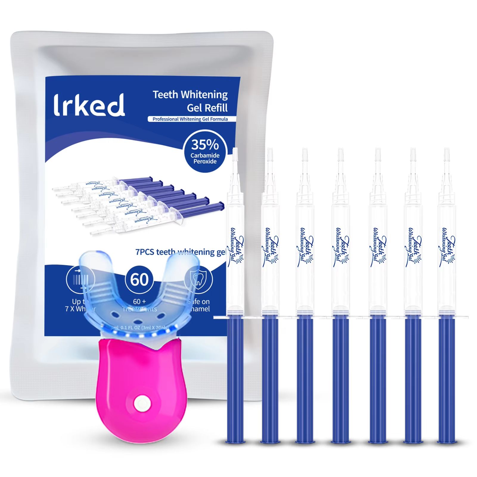 Teeth Whitening Gel 35% Carbamide Peroxide Dental Bleach Gel Oral Care Bleaching Tooth Whitener Gel Professional Clean 3mlX7pcs