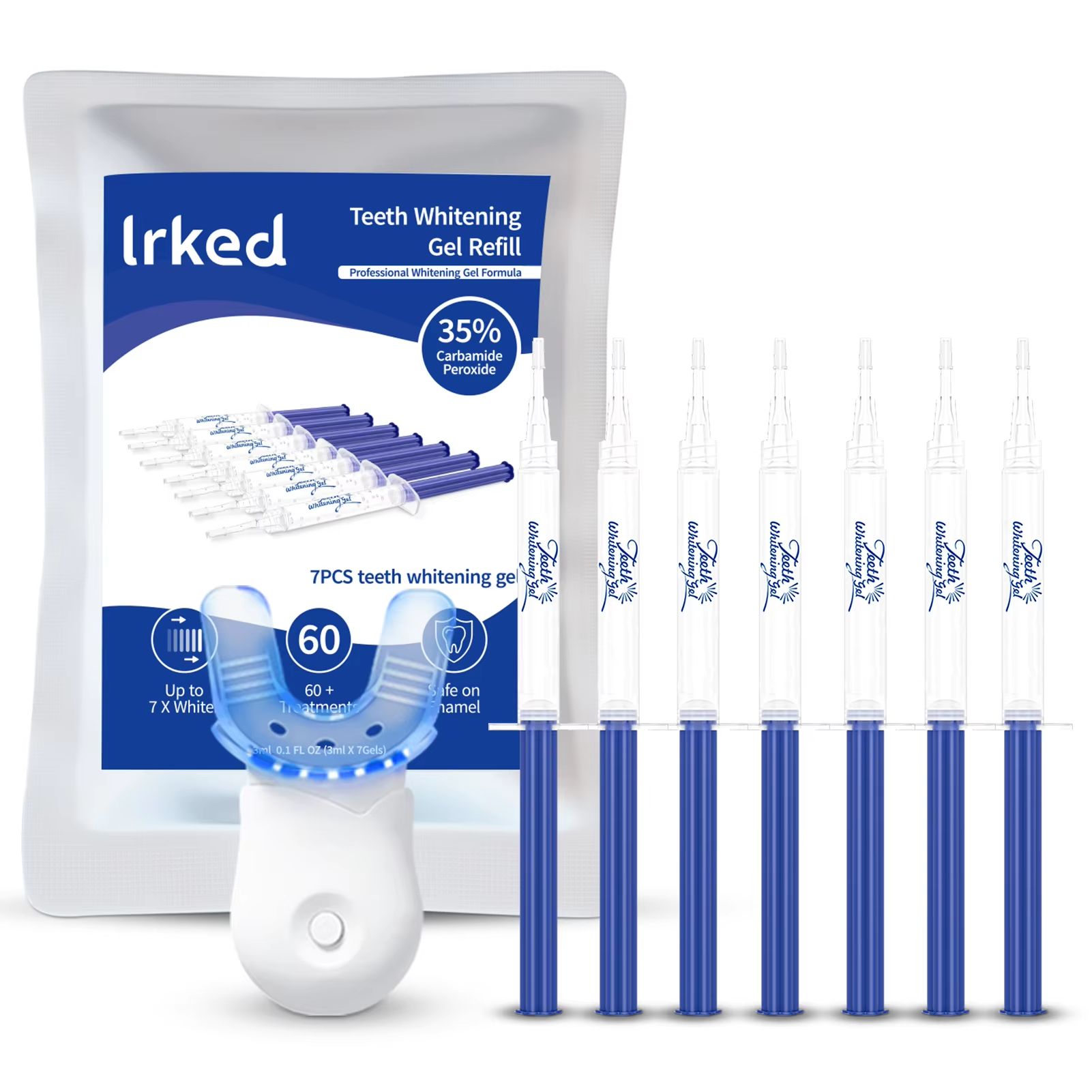 Teeth Whitening Gel 35% Carbamide Peroxide Dental Bleach Gel Oral Care Bleaching Tooth Whitener Gel Professional Clean 3mlX7pcs
