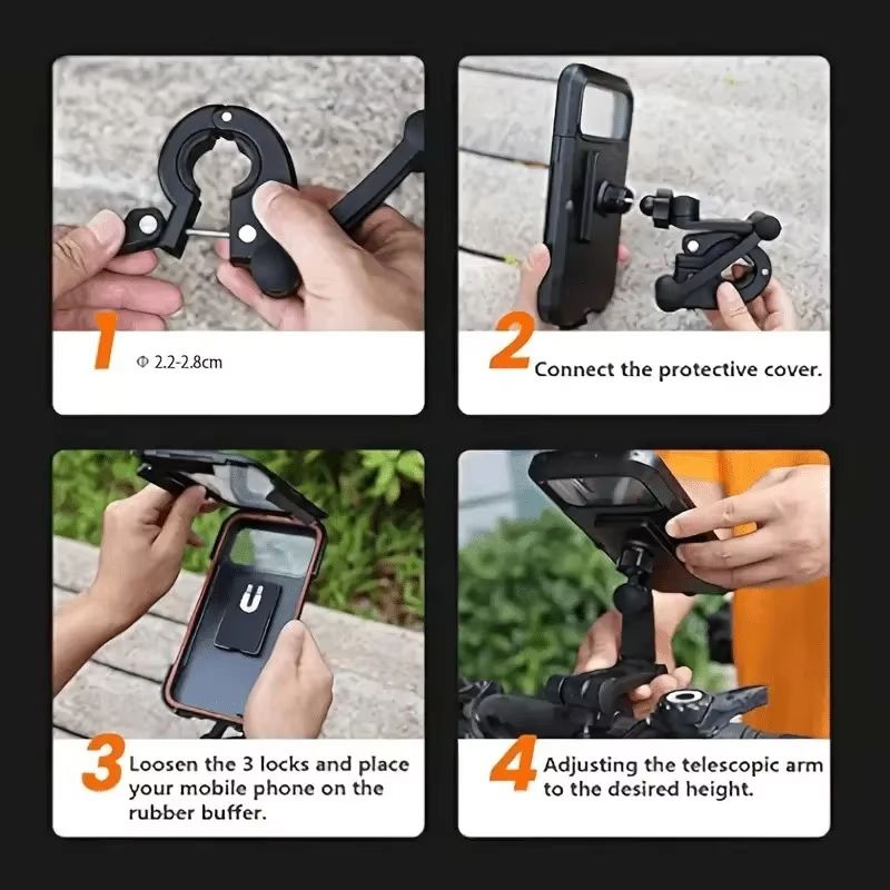 Waterproof Mobile Phone Holder For Motorcycle Bike Magnetic Cycling Phone Bag GPS 360° Swivel Adjustable Stand Phone Accessories