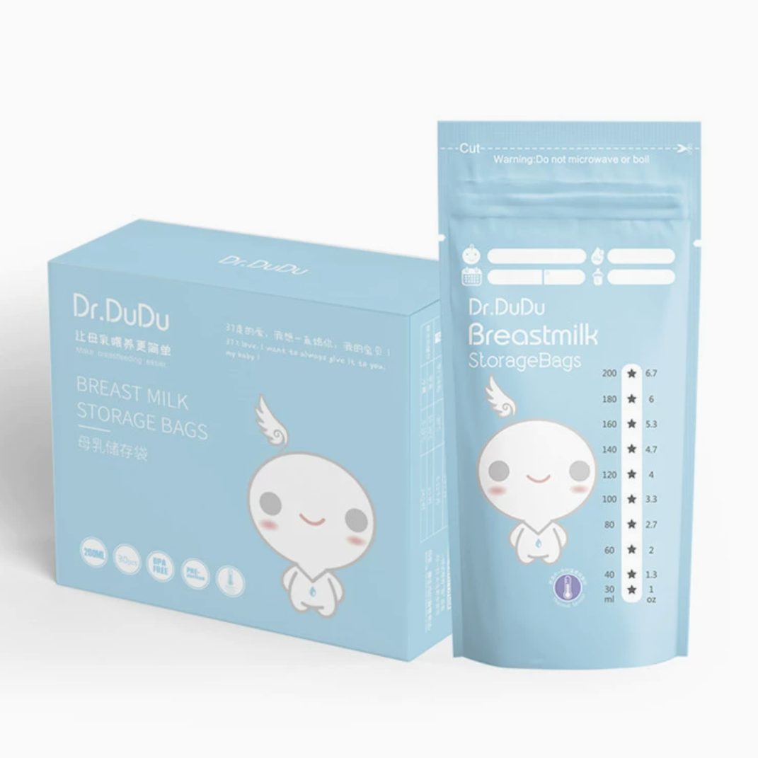 Dr.DuDu Breast Milk Storage Bags 30pcs 200ml Breast Milk Storage Bag Disposable Capacity Frozen Milk Storage Bag BPA Free DD01030