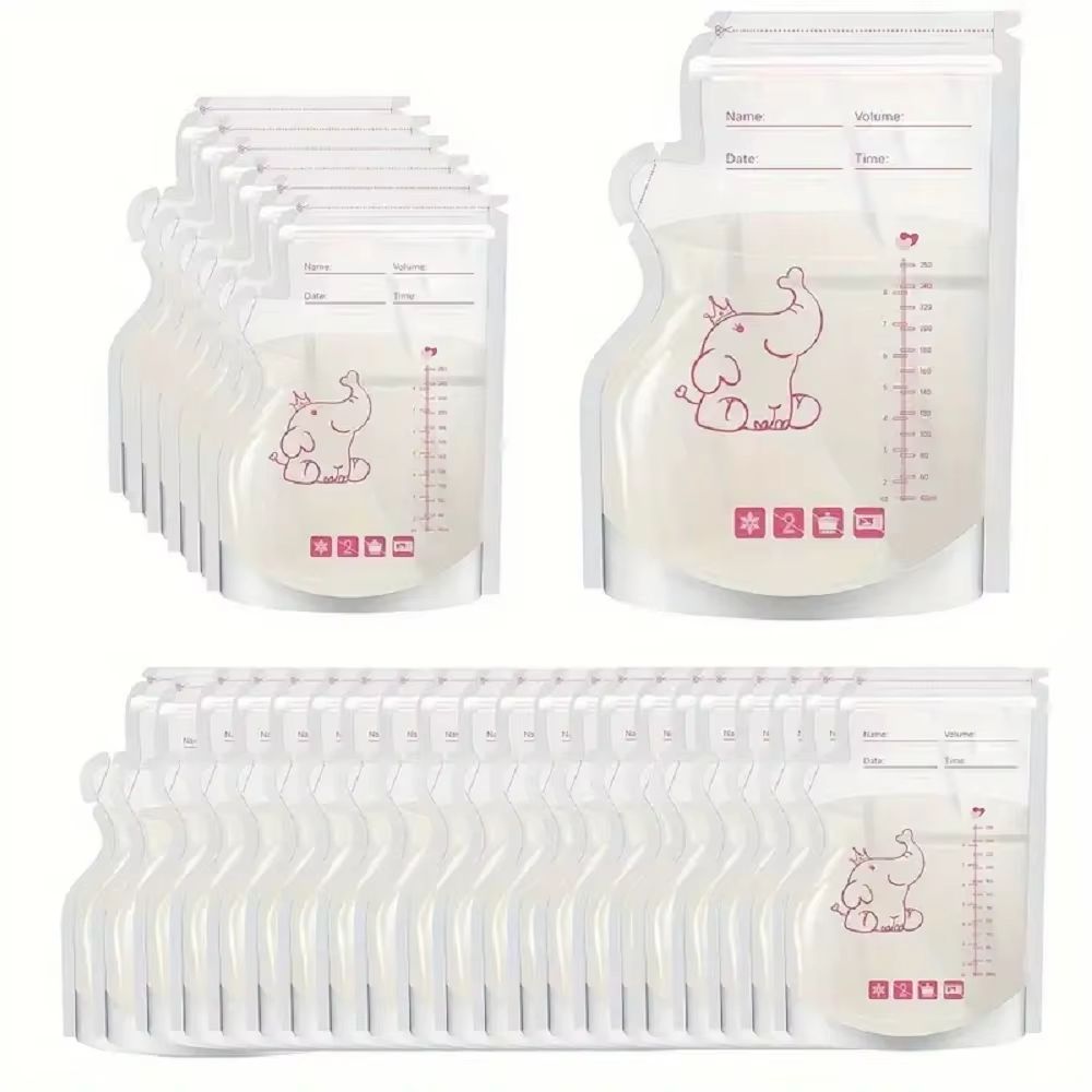 30/60 Pack 250ml BPA Free Milk Storage Bags Safe Breast Milk and Baby Food Freezer Bags for Easy Feeding