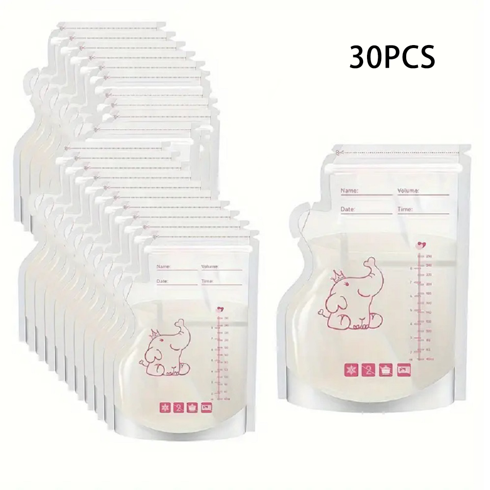 30/60 Pack 250ml BPA Free Milk Storage Bags Safe Breast Milk and Baby Food Freezer Bags for Easy Feeding