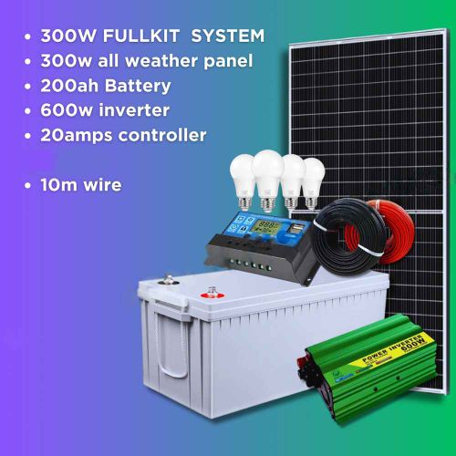 Sunnypex Panel Solar FULLKIT SYTEM-300 WATT MONO-CRYSTALLINE