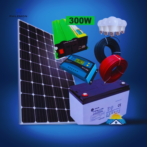 Solarmax Special All-Weather Solar Panel Full Kit – 100W Solar Panel + 80AH Battery + 10A Solar Charge Controller + FREE Bulbs