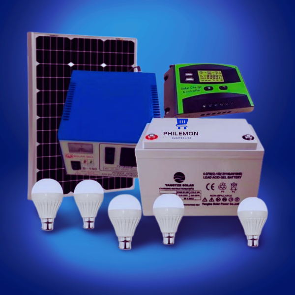 Solarmax Special All-Weather Solar Panel Full Kit – 100W Solar Panel + 80AH Battery + 10A Solar Charge Controller + FREE Bulbs