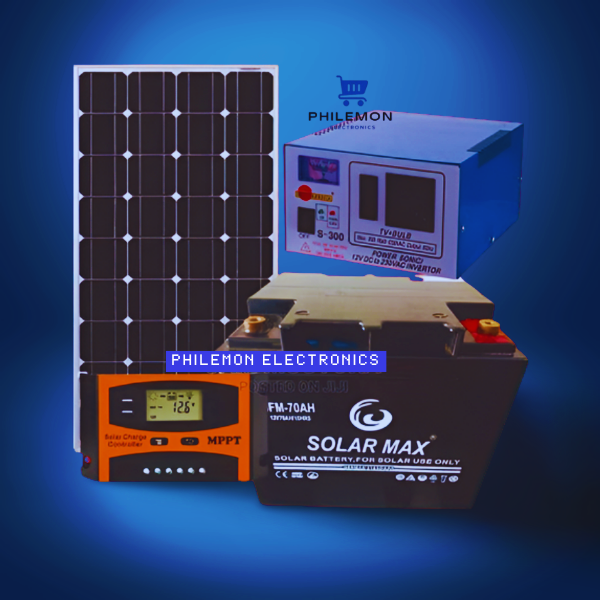 Solarmax Special All-Weather Solar Panel Full Kit – 100W Solar Panel + 80AH Battery + 10A Solar Charge Controller + FREE Bulbs