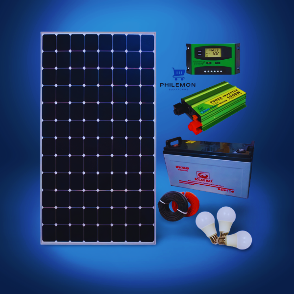 SOLARMAX ALL WEATHERED Full Kit 300W Solar Panel 200AH Battery 1000W Inverter 20A Digital Controller 4 LED Bulbs&10M Cable Ideal for Off-Grid Homes RVs & Emergency Power