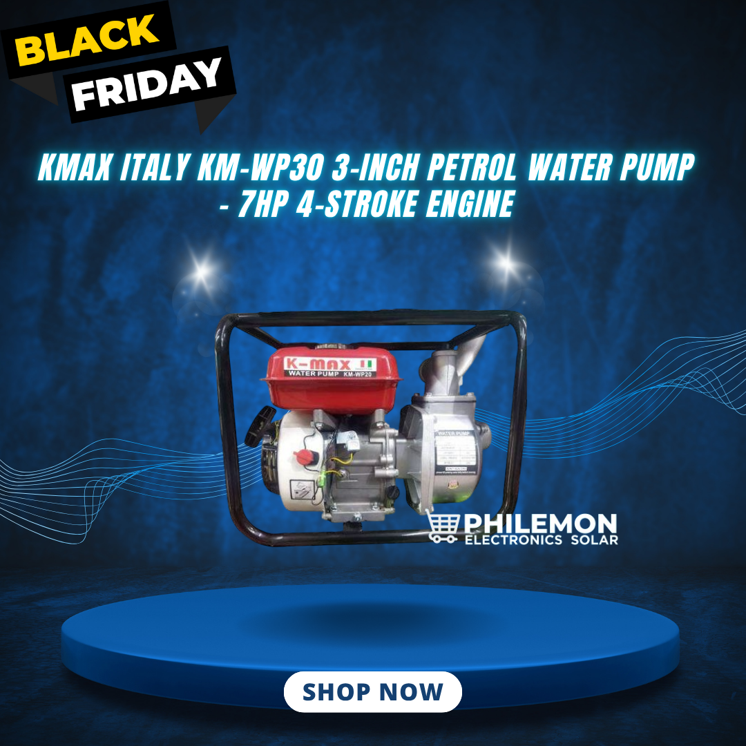 KMAX Italy KM-WP30 3-Inch Petrol Water Pump – 7HP 4-Stroke Engine | High Capacity, Heavy-Duty & Durable Pump for Irrigation, Farm, Construction & Drainage