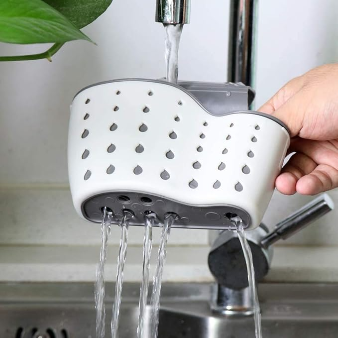 Multifunctional Sink Sponge Rack With Adjustable Shoulder Strap - Hanging Bag,Organize And Drain Your Sponge With Ease - Perfect For Kitchen And Bathroom - Kitchen Supplies