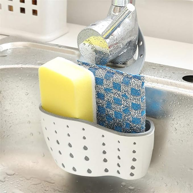 Multifunctional Sink Sponge Rack With Adjustable Shoulder Strap - Hanging Bag,Organize And Drain Your Sponge With Ease - Perfect For Kitchen And Bathroom - Kitchen Supplies