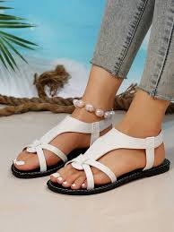 Durable Ladies Flat Open maasai Sandals pure Leather Shoes