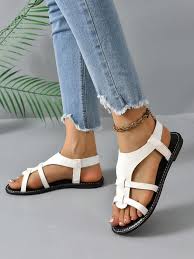Durable Ladies Flat Open maasai Sandals pure Leather Shoes