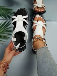 Durable Ladies Flat Open maasai Sandals pure Leather Shoes