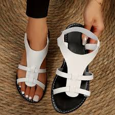 Durable Ladies Flat Open maasai Sandals pure Leather Shoes