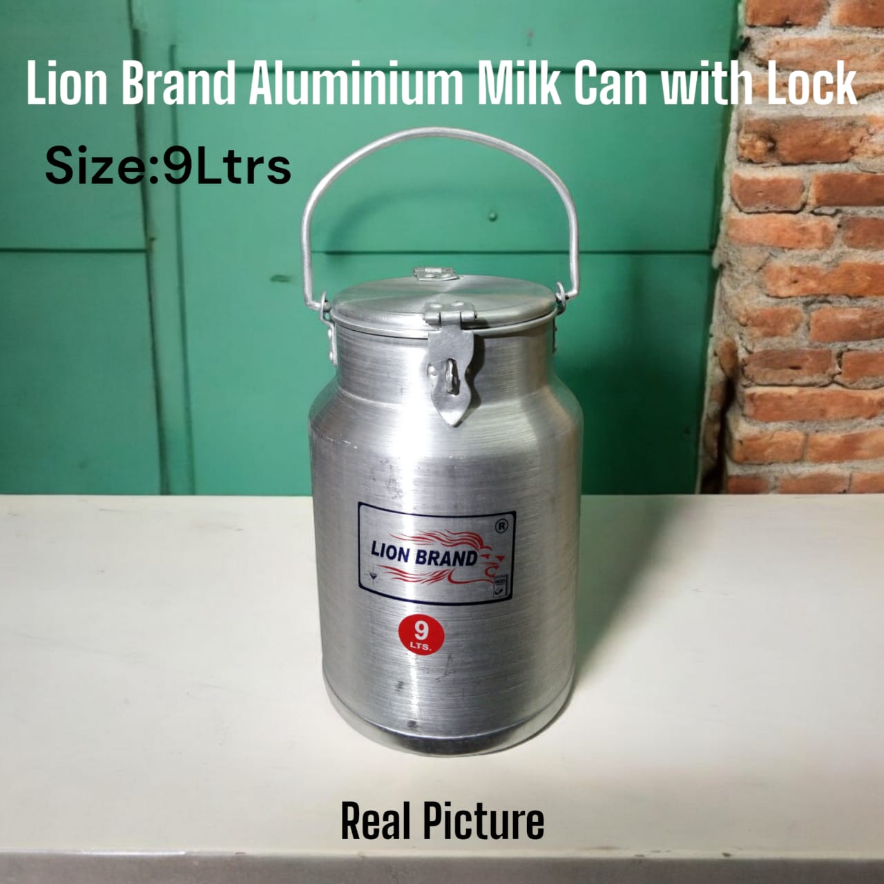 SPECIAL OFFER ♦ 
423537 Lion Brand Aluminium Milk Can With Lock 9Ltrs