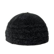 Adult Handmade Crochet Muslim BLACK Koofi Kufi Prayer Cap Hat Islam Beanie Topi. One size fits most. Stretch design
