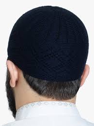 Adult Handmade Crochet Muslim BLACK Koofi Kufi Prayer Cap Hat Islam Beanie Topi. One size fits most. Stretch design