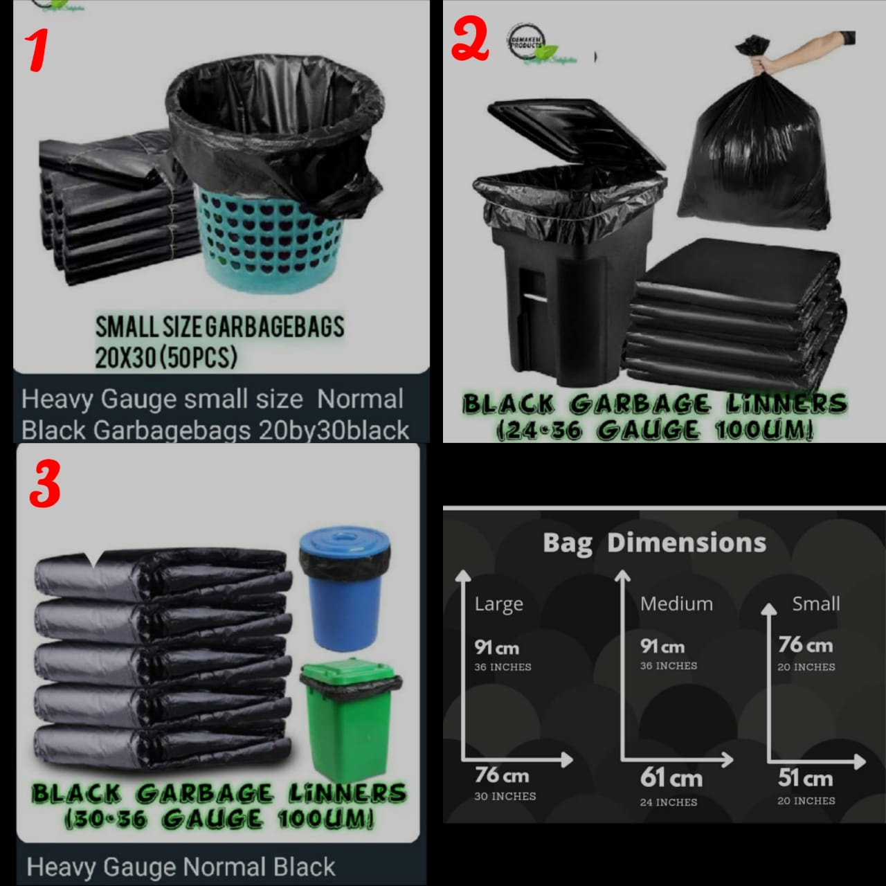 Large 50Pcs/Set Black Garbage Bags small, medium and large sizes
💥These 50Pcs/Set trash bags are designed for site, in the workshop, or at home
💥these bags are a perfect fit and heavy
💥 Mat