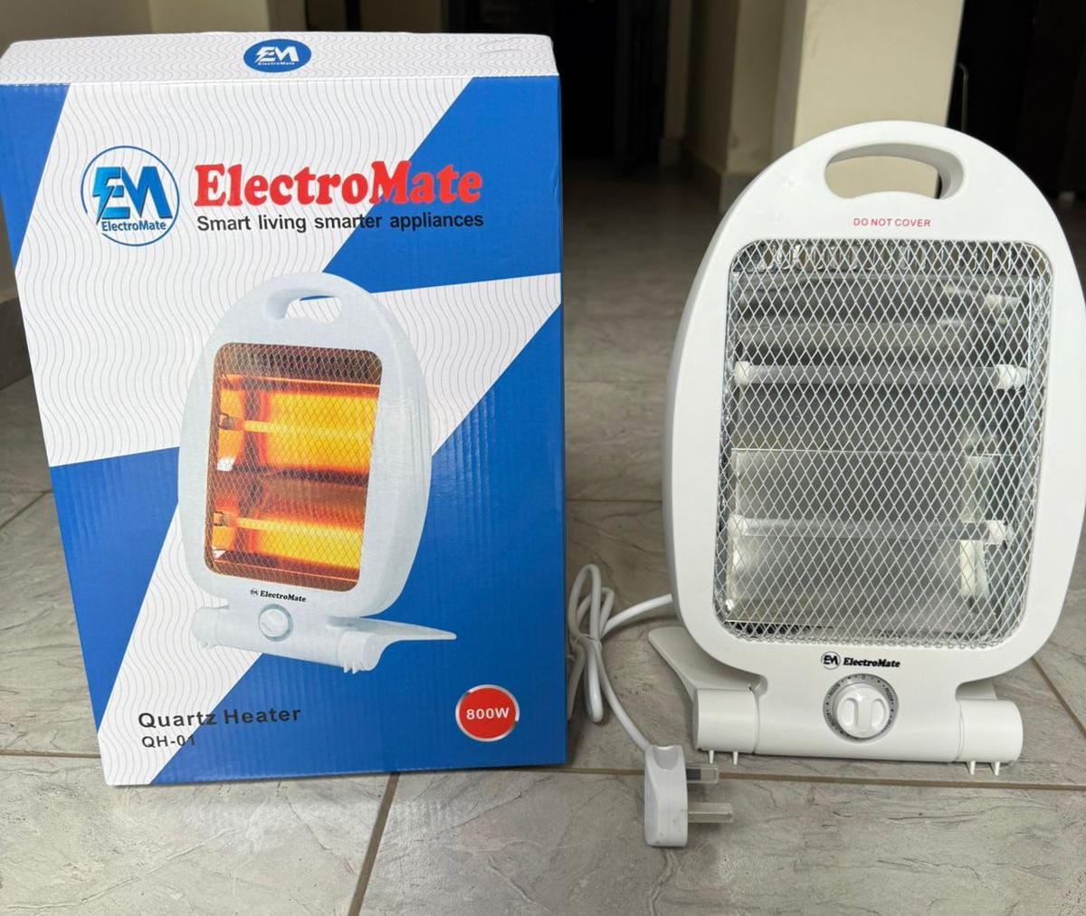 Electromate quartz 800w room heater 💥2 tubes
💥800w