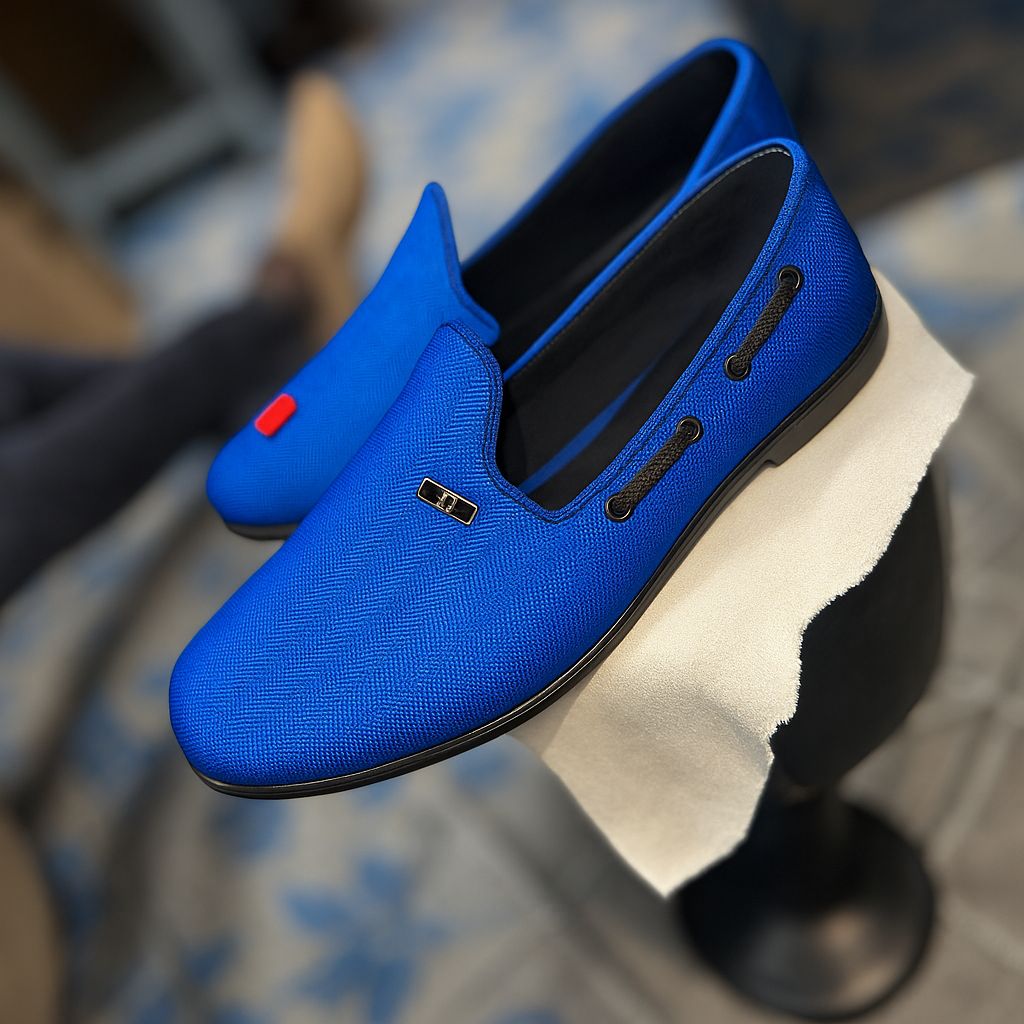 Premium Handcrafted Gray Loafers/ankara for Men – Elegant Slip-On Design with Stylish Tassels, Perfect for Formal & Casual Wear