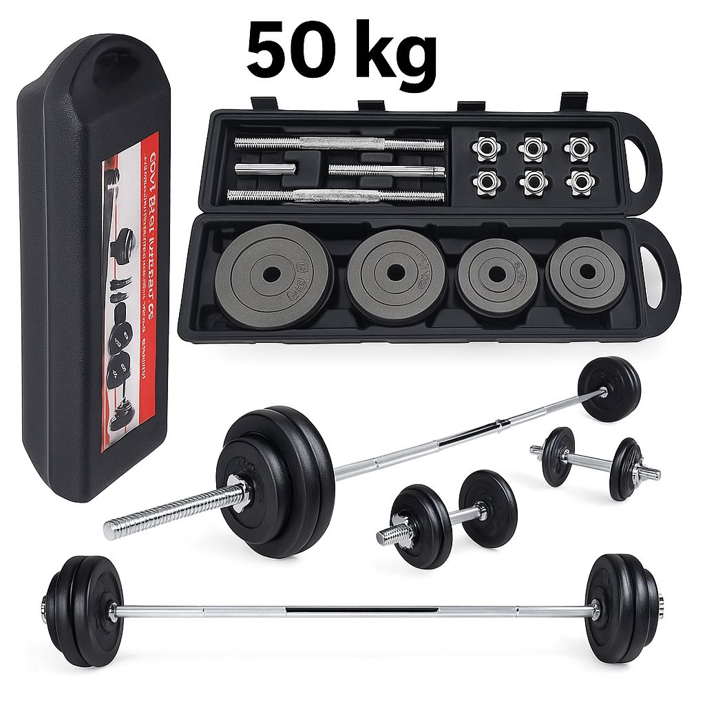 Complete Home Workout Set – 50KG Weights York dumbells plus barbell  🏠💪