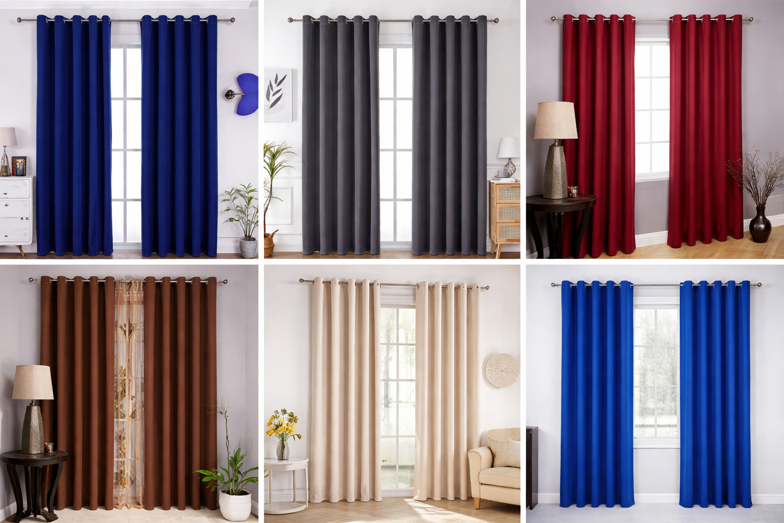 ✨ Elegant 3PCS Plain Curtain Set 🪟 2 Side Curtains (1.5m Each) + 1 Sheer (3m) Height 2.5m – Perfect for Living Room, Bedroom & Office Decor 🏡