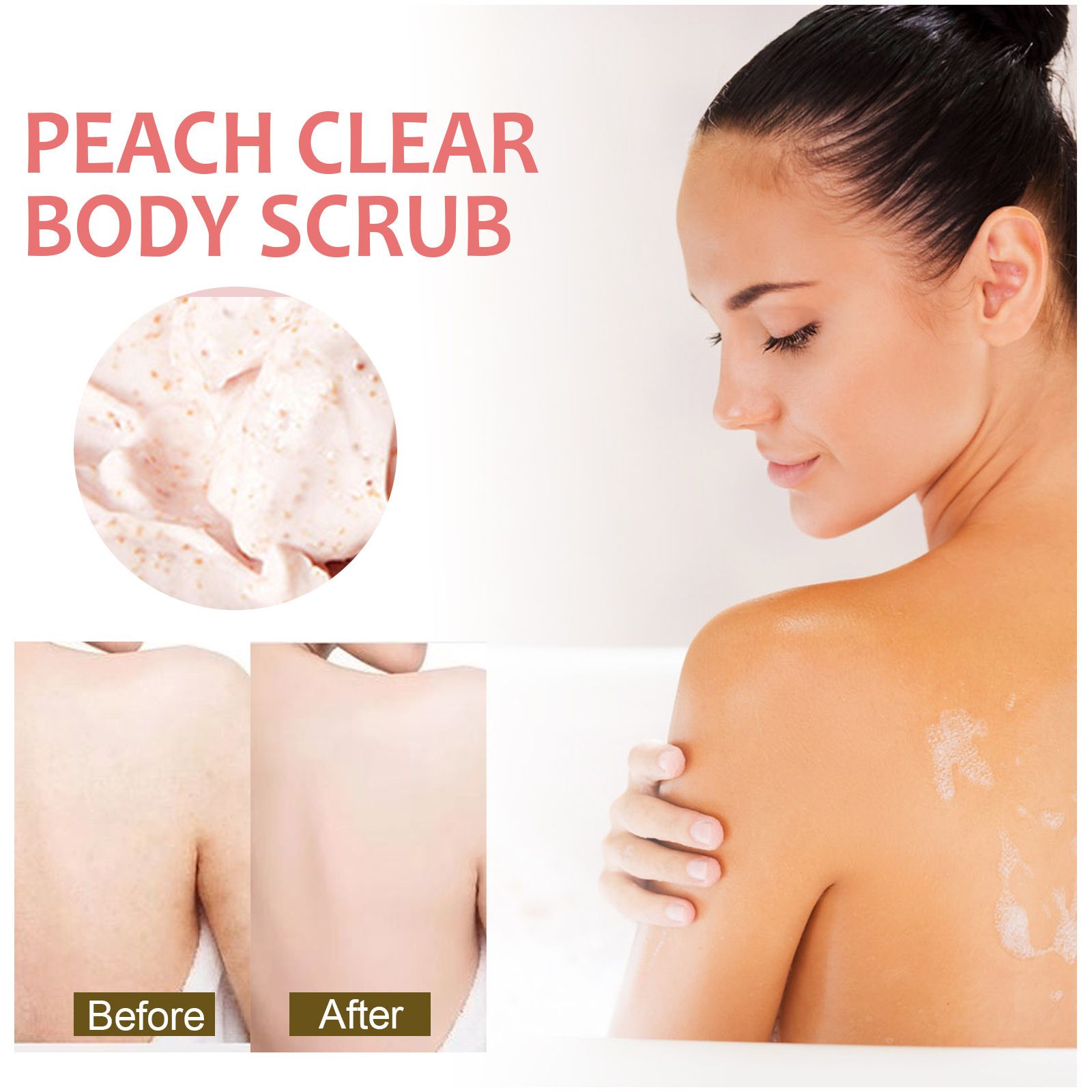 Peach Leg Keratin Removal Cream Moisturizes, moisturizes, and deeply cleanses rough body skin with exfoliating scrub