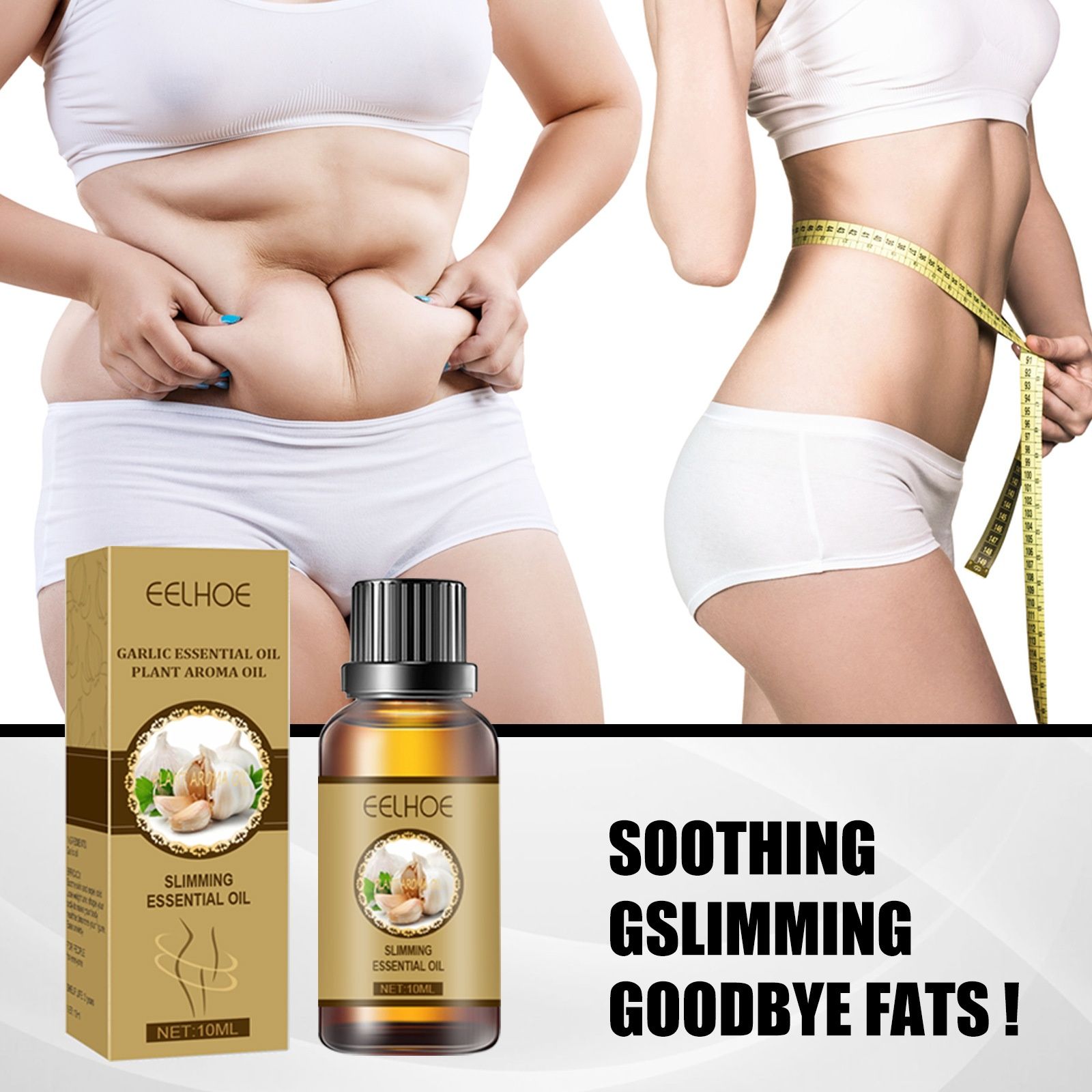 EELHOE Garlic Slimming Essential Oil Shapes and Tightens the Waist with Light and Beautiful Lifting and Body Massage Essential Oil