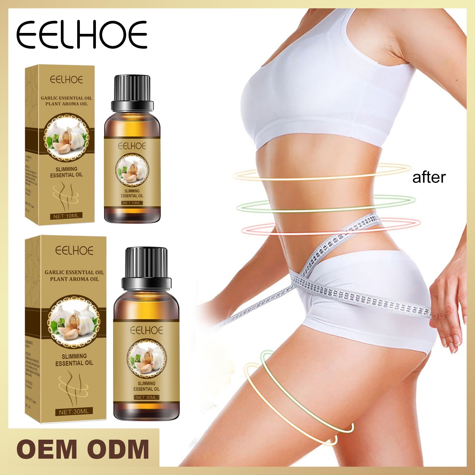EELHOE Garlic Slimming Essential Oil Shapes and Tightens the Waist with Light and Beautiful Lifting and Body Massage Essential Oil