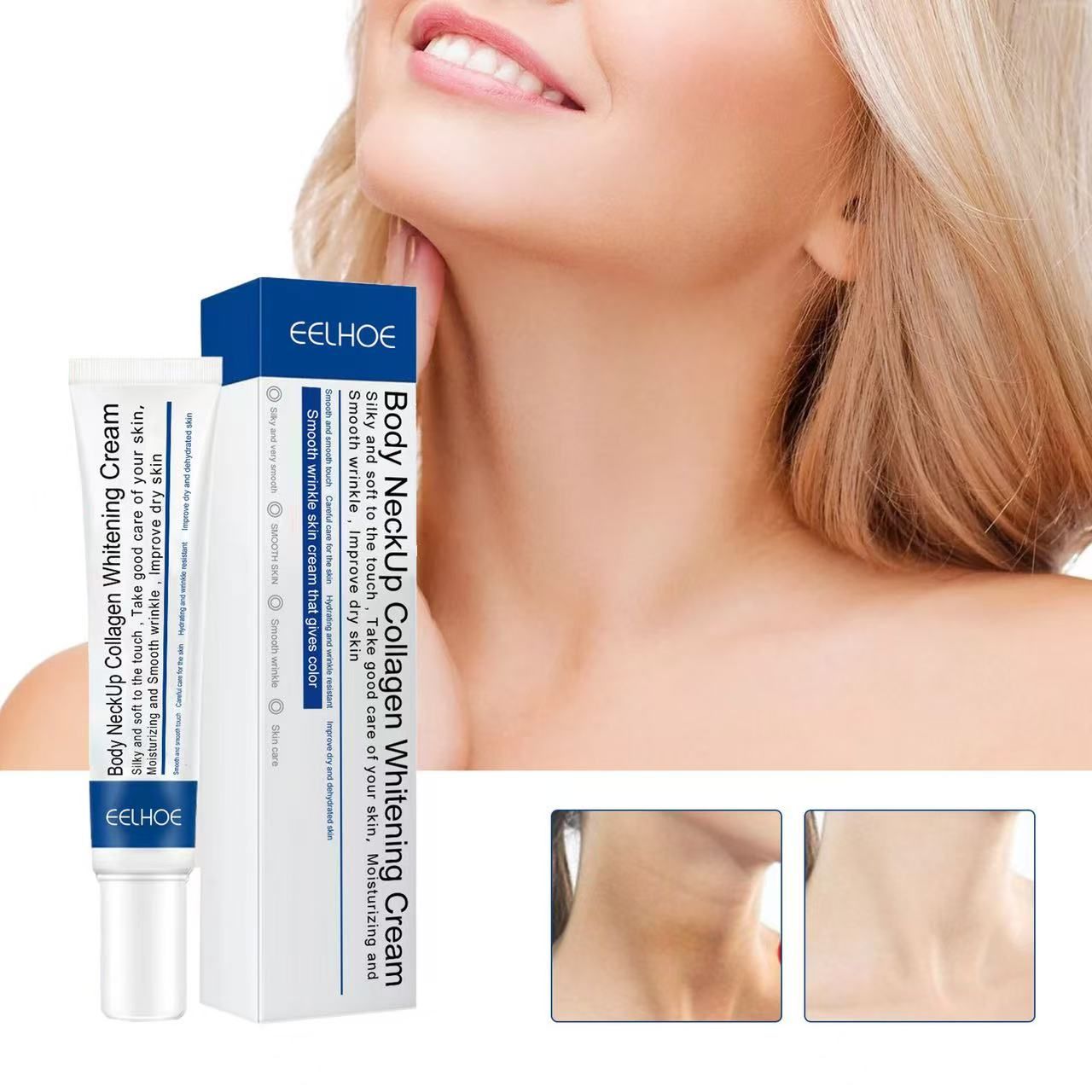 EELHOE Neck Collagen Whitening Cream Moisturizing Fade Neck Line Smoothing Wrinkle Improve Skin Elasticity Anti Aging Neck Cream
