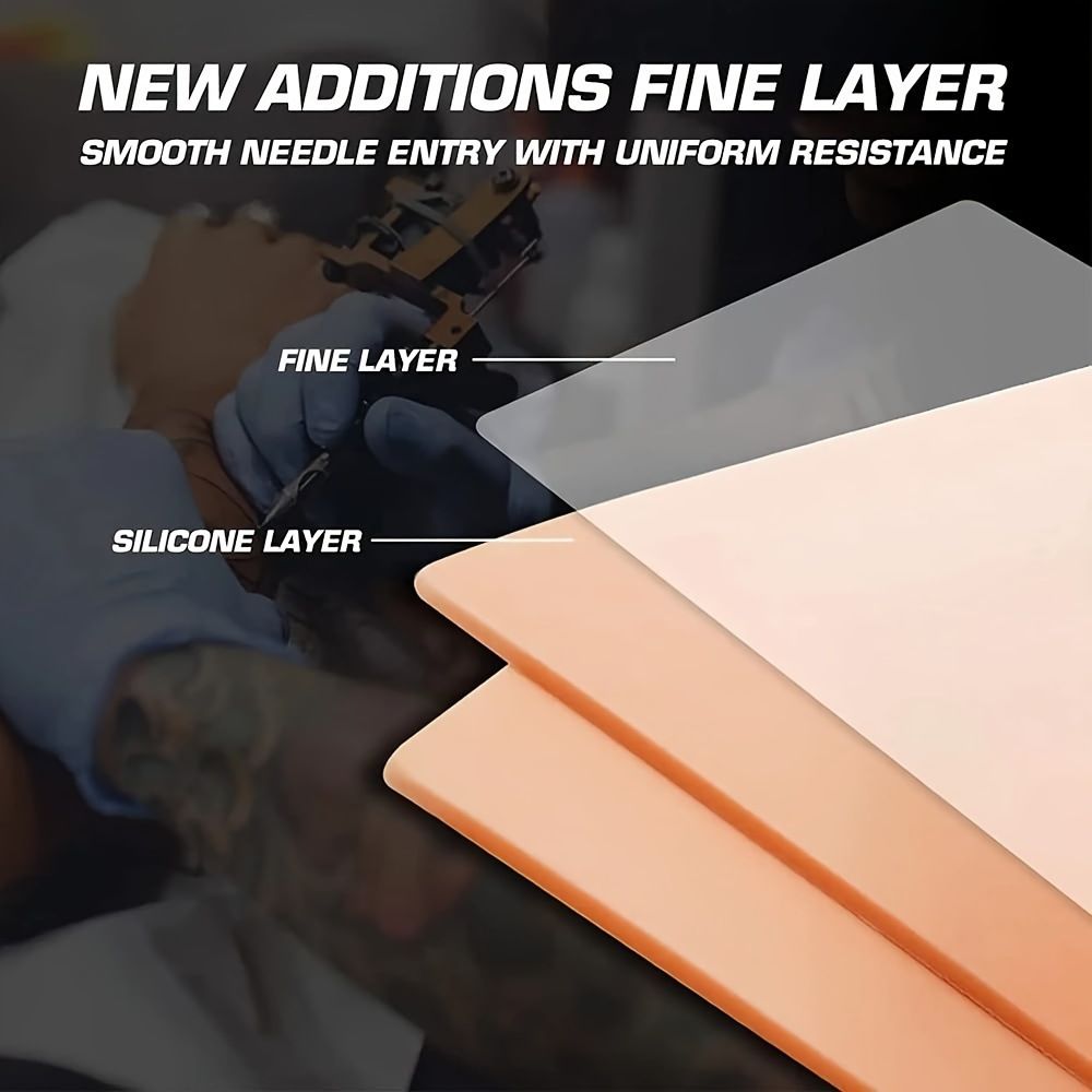 1pcs Tattoo Practice Skin 3MM Silicone Fake Skin Double-Sided for Permanent Makeup Training Supply Tattoo Accessory