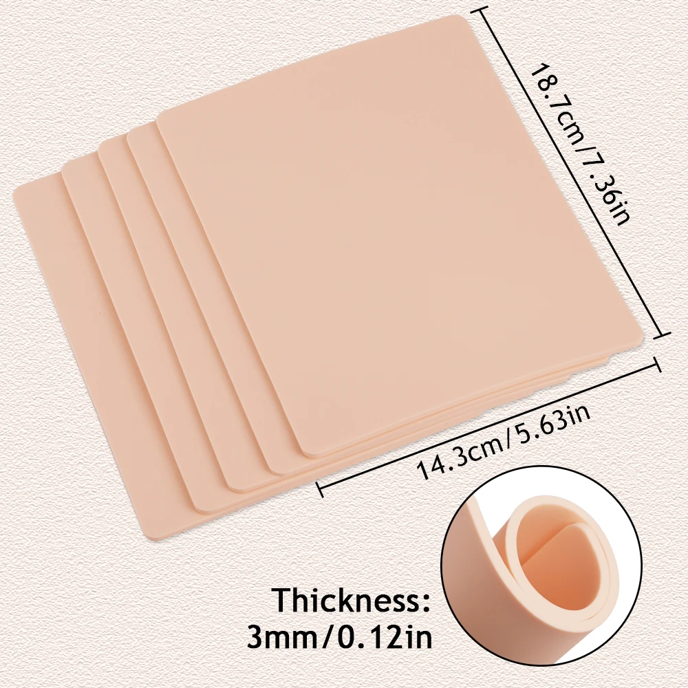 1pcs Tattoo Practice Skin 3MM Silicone Fake Skin Double-Sided for Permanent Makeup Training Supply Tattoo Accessory