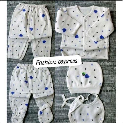 5 Pieces Unisex New Born Baby Receiving Set
