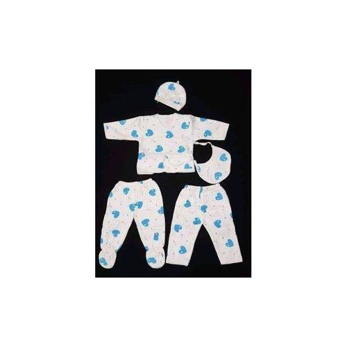 5 Pieces Unisex New Born Baby Receiving Set