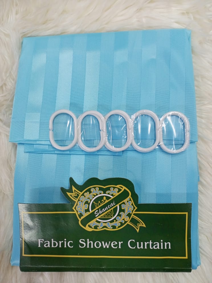 Fashion Elegant Plain Striped Shower Curtain