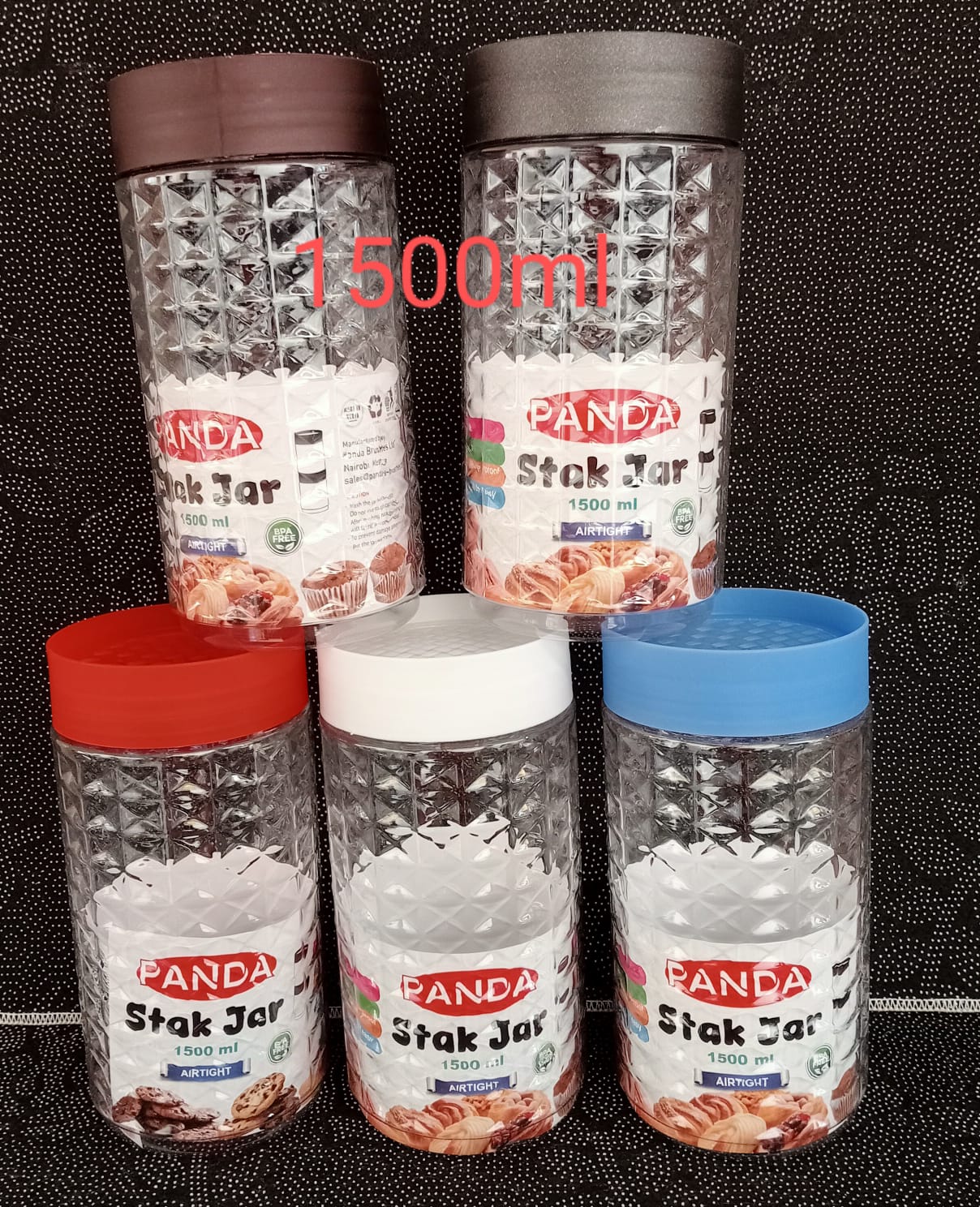 PANDA PLASTIC SUGAR/SALT CONTAINER WITH AIRTIGHT LID
