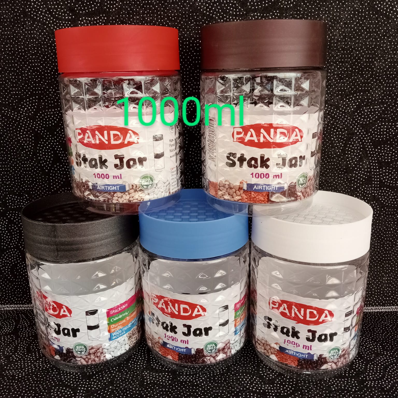 PANDA PLASTIC SUGAR/SALT CONTAINER WITH AIRTIGHT LID