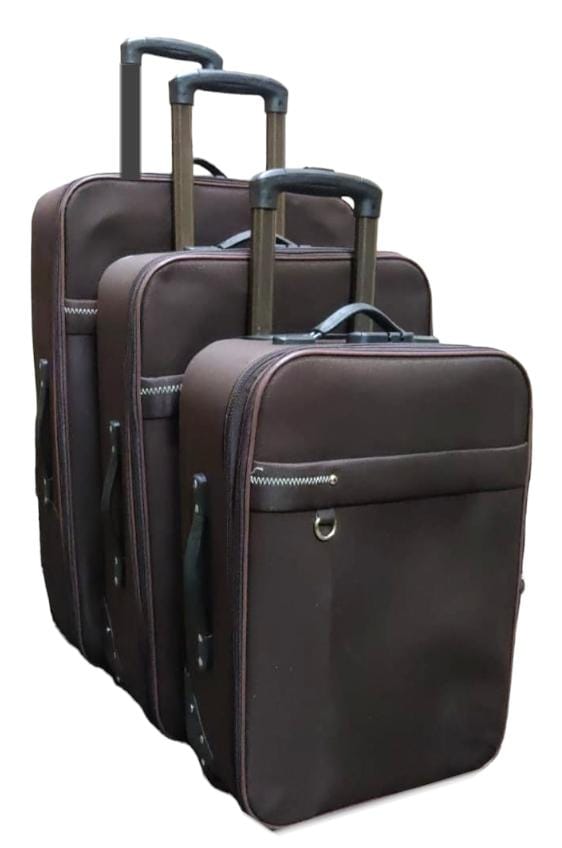3 IN 1 HIGH QUALITY FABRIC TRAVELL SUITCASE - Stylish travel suitcase made from durable fabric, Comes with a set of 180-degree wheels for convenient movement, Large and spacious enough for belongings.