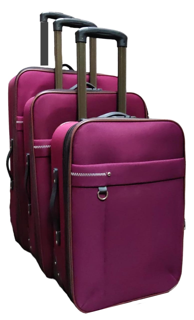 3 IN 1 HIGH QUALITY FABRIC TRAVELL SUITCASE - Stylish travel suitcase made from durable fabric, Comes with a set of 180-degree wheels for convenient movement, Large and spacious enough for belongings.
