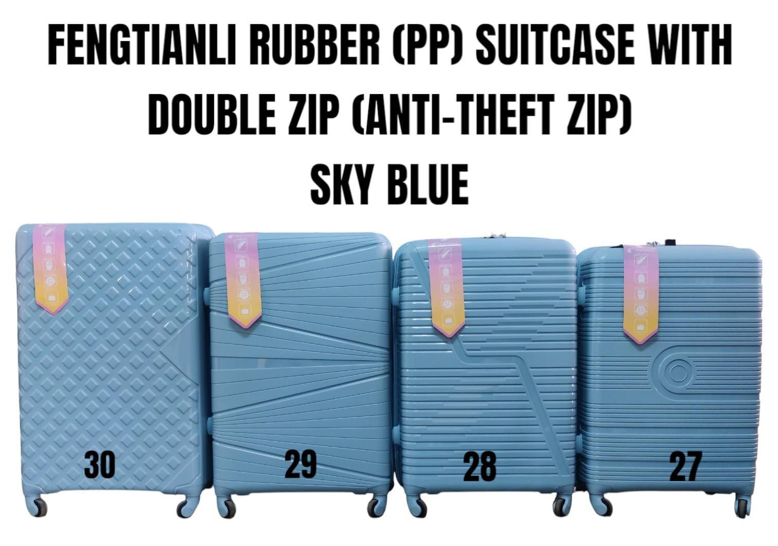 Hard Shell Travel Suitcases | 3 FENGTIANLI PP Suitcase Set With  Anti-Theft Double Zipper , 3 Suitcases in one set, Large, medium, small, Upgrade your travel experience with reliable and stylish set