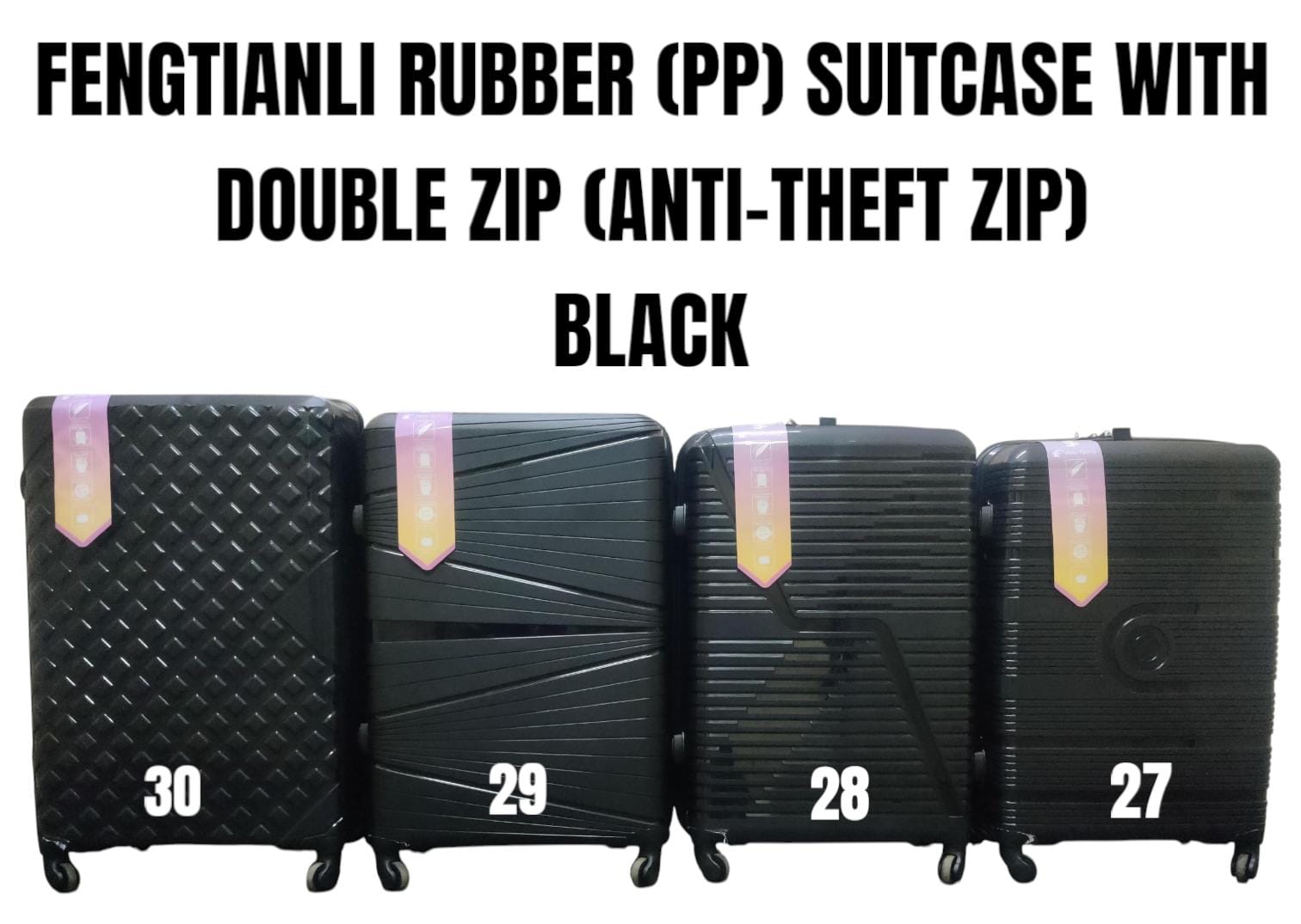 Hard Shell Travel Suitcases | 3 FENGTIANLI PP Suitcase Set With  Anti-Theft Double Zipper , 3 Suitcases in one set, Large, medium, small, Upgrade your travel experience with reliable and stylish set