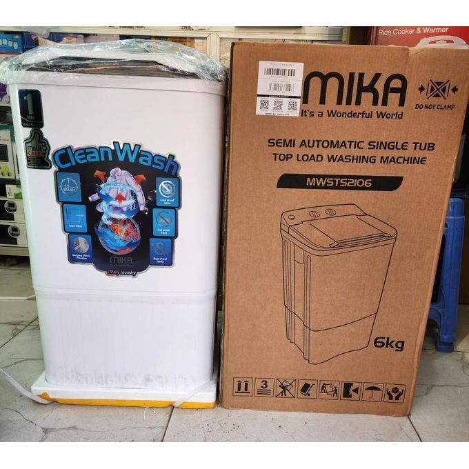 SPECIAL OFFER! Mika 6KG Single Tub Semi-Automatic Washing Machine Washer Top Load + Free GIFT OMO AUTO wash ( WASH ONLY). Mika offers affordable‎,‎ quality‎,‎ energy‎-efficient home appliances‎.‎