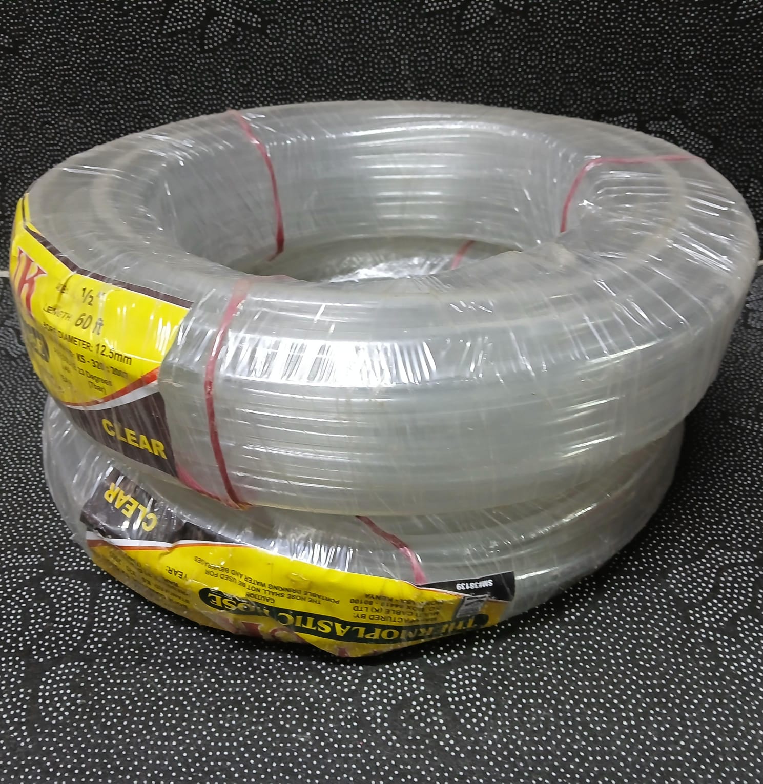 Superior Quality 1/2" Clear PVC Hose Pipe-60Ft.This strong and flexible PVC hose is specially designed for use in the installation of pools, ponds and spas, as well as garden watering and similar wate
