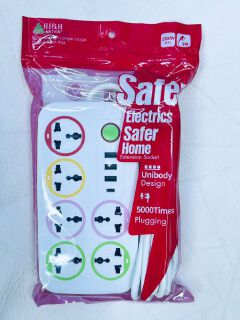 Astra 6 way slots Power Extension with 4 USB Ports Cables and 1 type c port - 2500w. The safety shutter keeps children safe & also prevents dust from getting into unsend sockets overtime.3m  Long Heav
