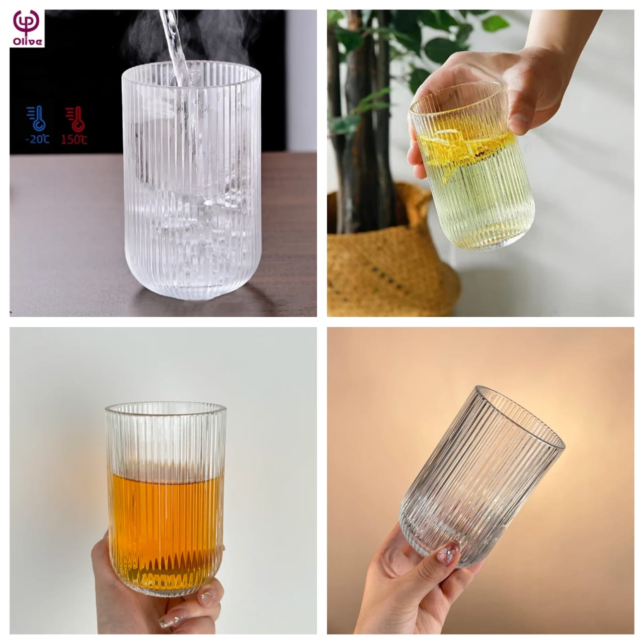 Set Of 6 Pieces Long Glasses.This Drinking Glass Set of 6 add a stylish touch to your table setting.Ideal for all water,juice,lemode,soda,cocktails and other home beverages.